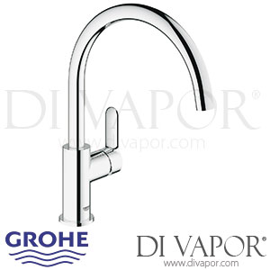 Grohe Bauedge Single-Lever Sink Mixer (1/2 Inch) - 2012 to 2018 - Tap Spare Parts 31367000 GEN1